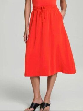 SPANX Luxe Drape Midi Skirt NWT Poppy Women's Medium